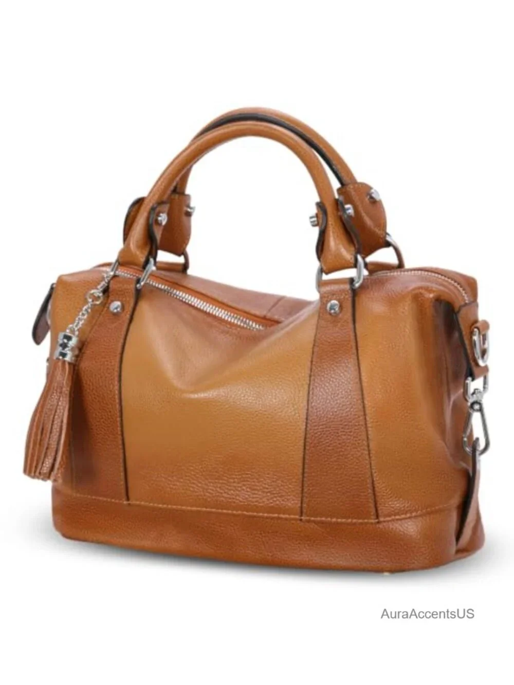 Genuine Leather Satchel Tote Bag Shoulder Handbag